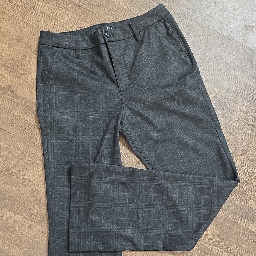 KUT FROM THE KLOTH Charcoal Checkered Women's‎ Pants Sz 10 X 32